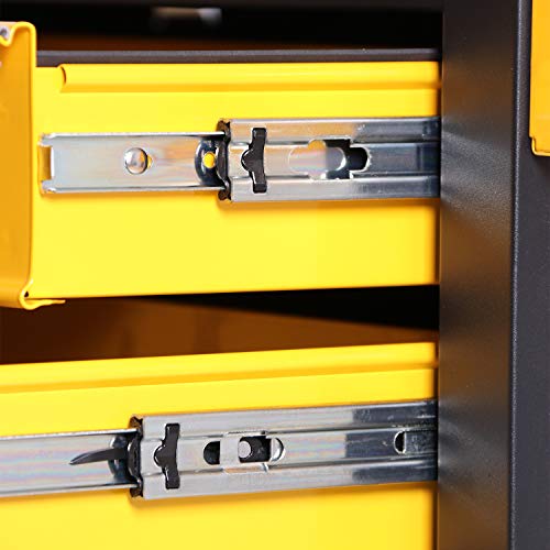 Black Steel Rolling Tool Chest with Lockable Doors J206