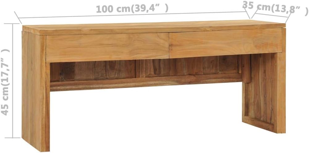 39.4"x13.8"x17.7" Solid Wood Teak TV Stand A350888