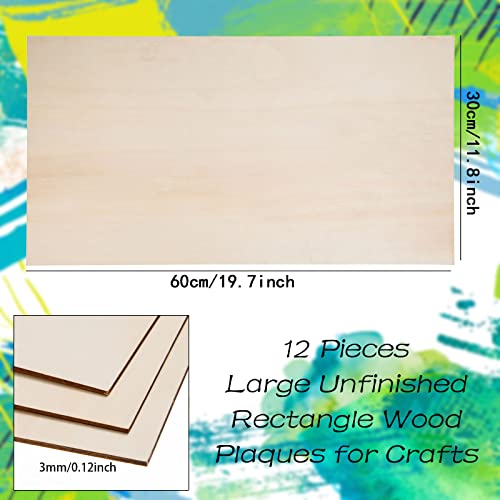 12 Pack Basswood Sheets 16 x 16 x 1/8 Inch 3mm Thick Unfinished Wood Boards S4144