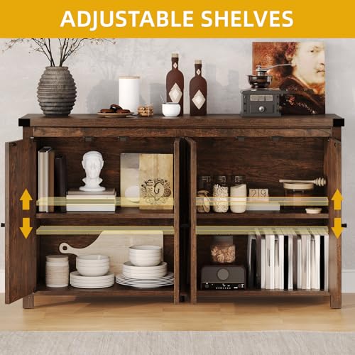 Oak Sideboard Buffet Cabinet with Storage and Doors S314257