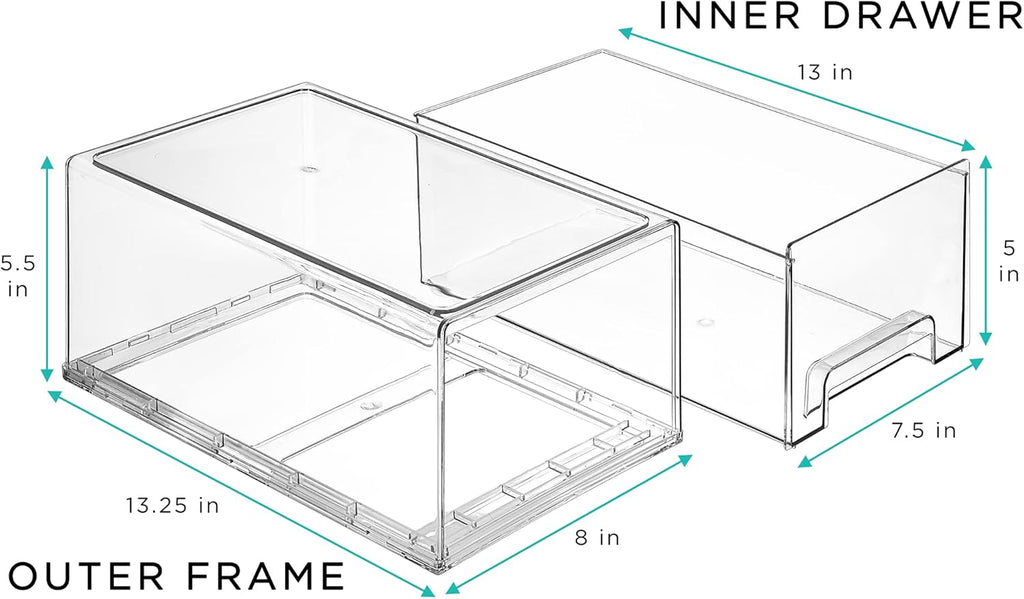 2 Pull Out Fridge Drawers & 2 Large Pull Out Stackable Fridge Bins V5344