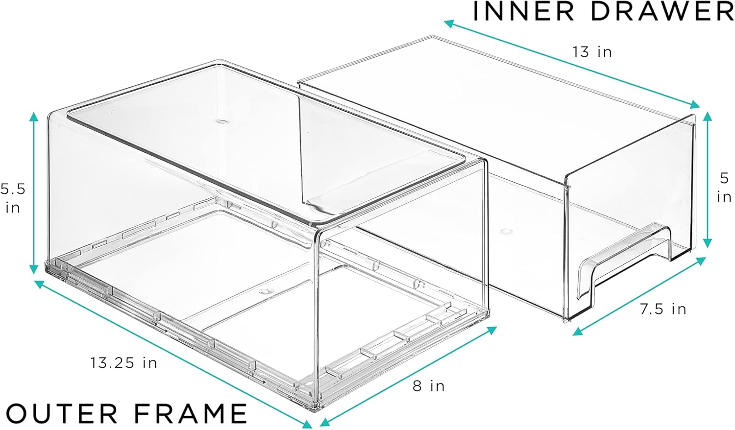 2 Pull Out Fridge Drawers & 2 Large Pull Out Stackable Fridge Bins V5344