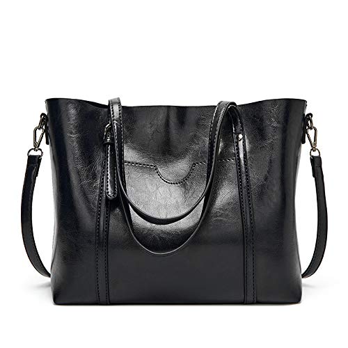 Large Vegan Leather Crossbody Tote Bag H146