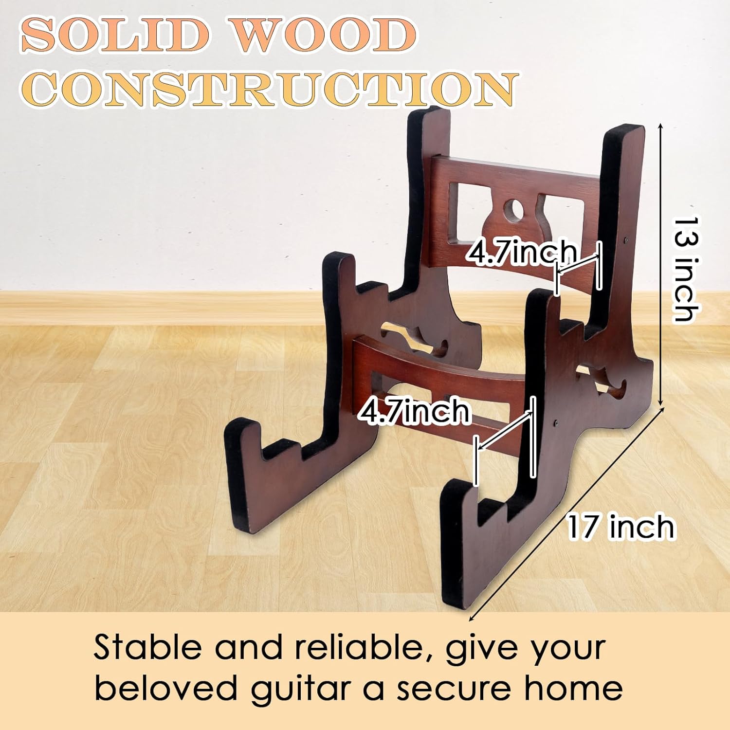 Wooden Guitar Stand with Foam Padded (2 Space) P967409