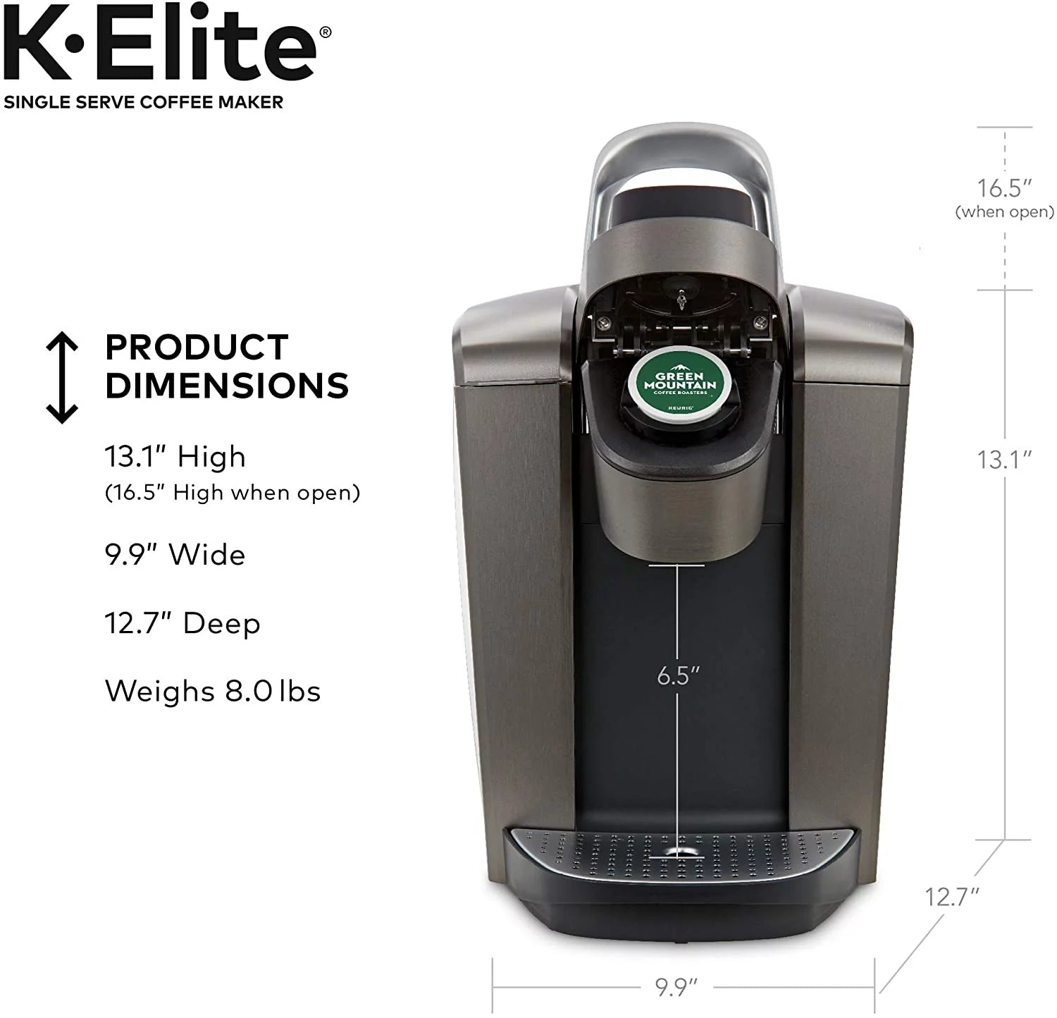 Brushed Slate Single Serve K-Cup Pod Coffee Maker S826149