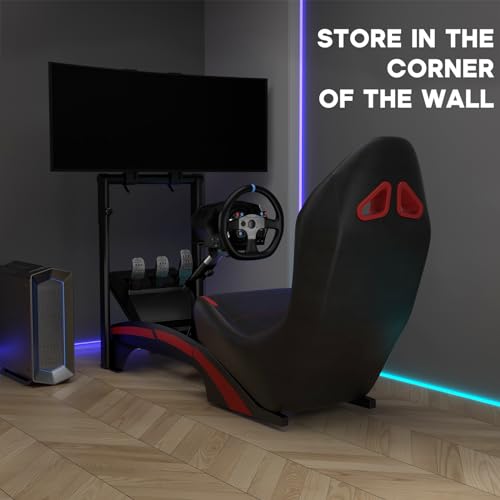 Racing Simulator Cockpit with TV Monitor Stand W632