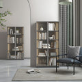 Grey Glass Display Cabinet with LED Lights and 4-Tier Shelves G632