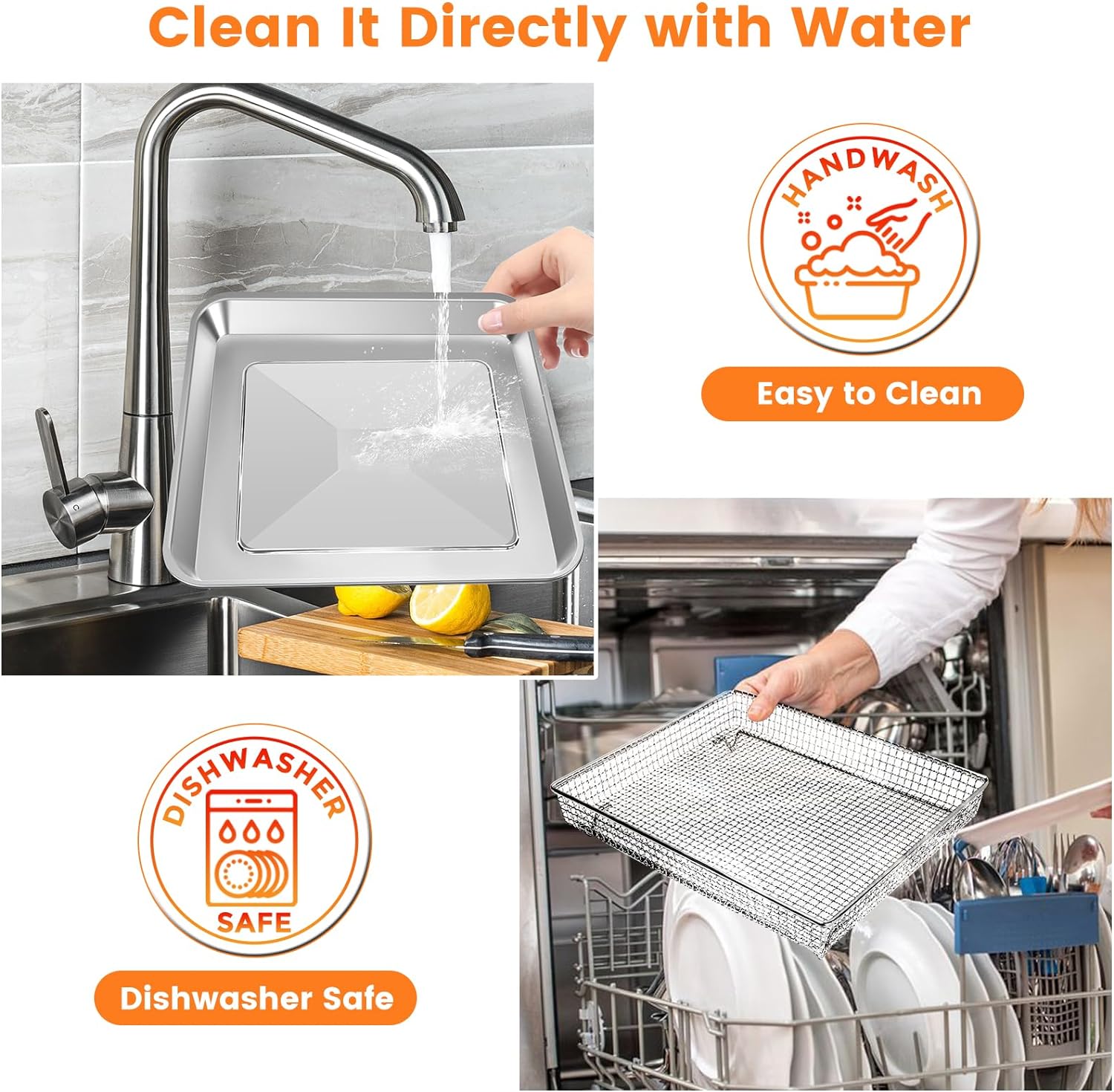 12.2 x 11 Inch Stainless Steel Mesh Air Fryer Basket Y3556