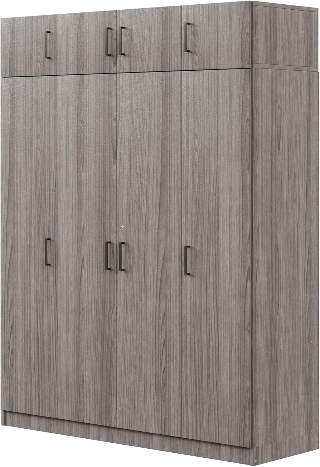 Gray 4-Door 1 Drawer Wood Wardrobe J3015