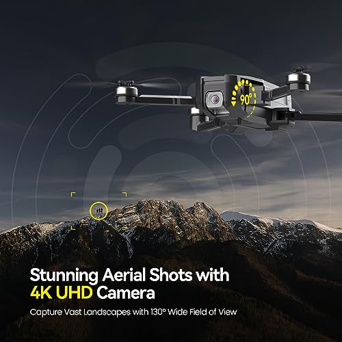 4K UHD GPS Drone with Camera, 52 Minutes Flight Time, Foldable Quadcopter with Brushless Motor R7754