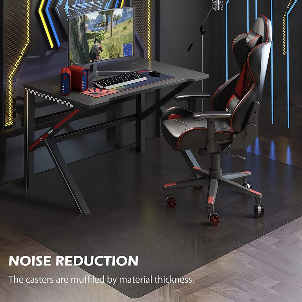63" X 51" Vinyl Desk Chair Mat Protector (Translucent Black) Y87416