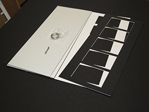 6 Opening Black Picture Frame with White Mat W2163