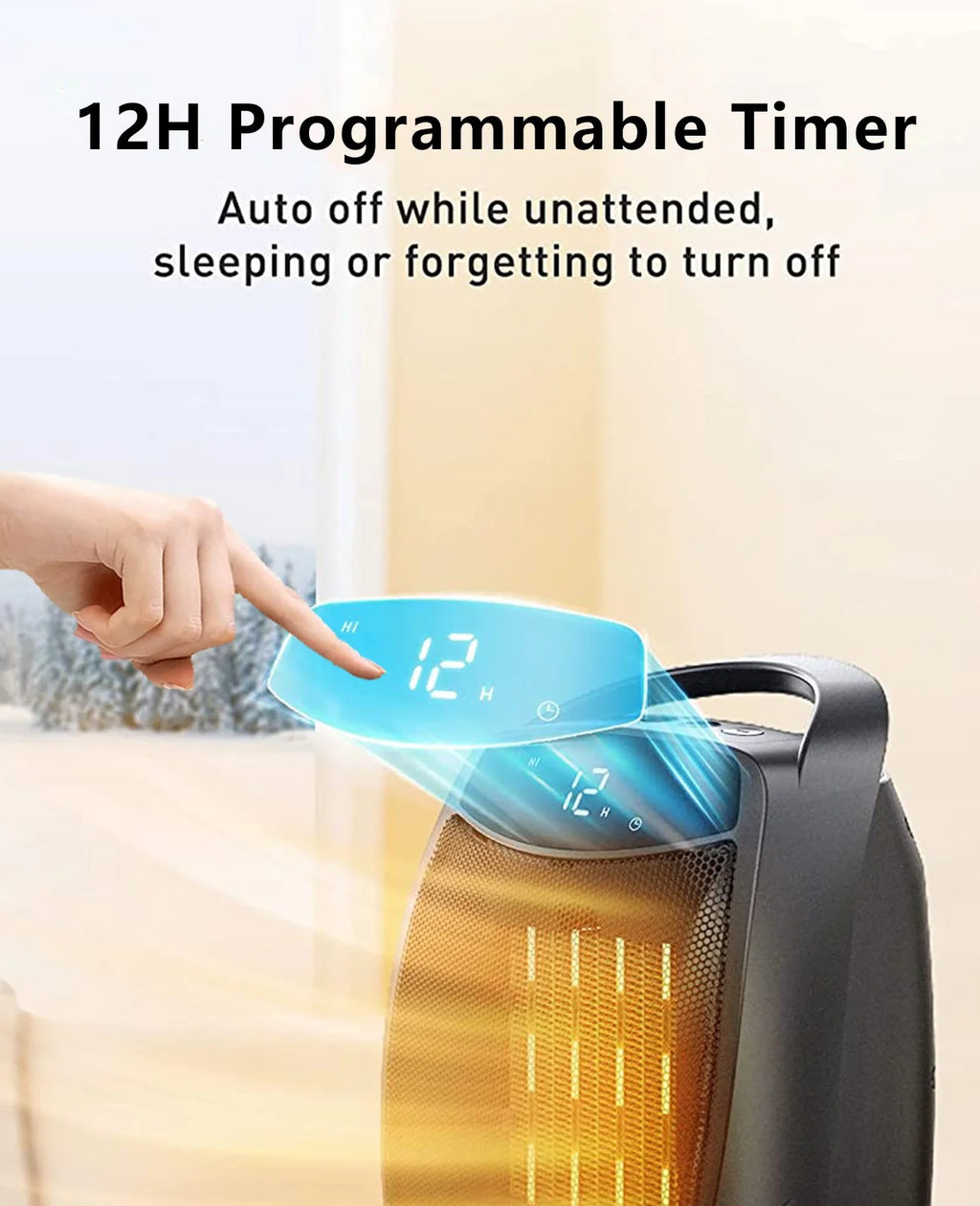 Small Portable Electric Space Heater with 4 Modes J451677