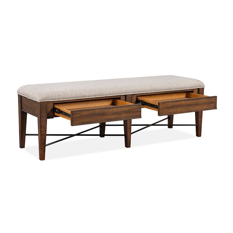 Toasted Nutmeg Upholstered Bench J5541