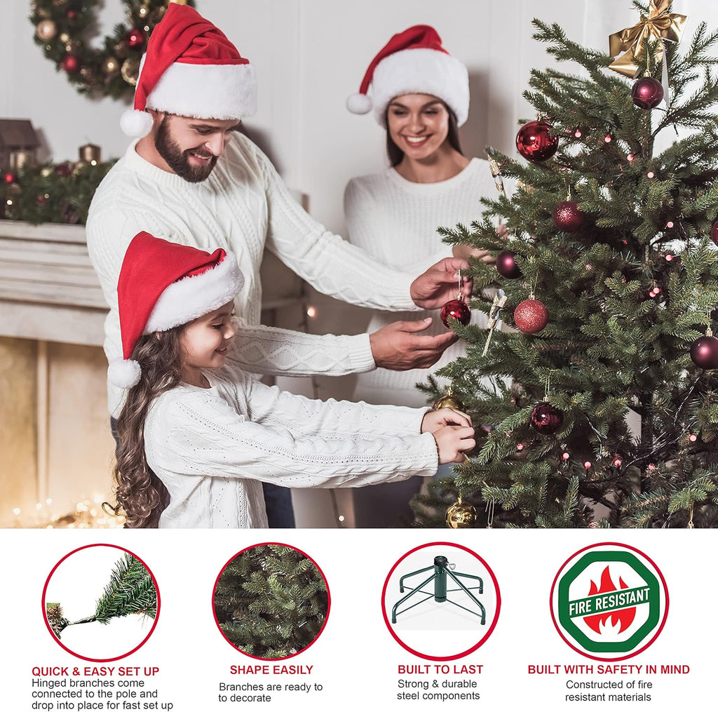 7.5' Pre Lit Artificial Christmas Tree with Clear Incandescent Lights I96381
