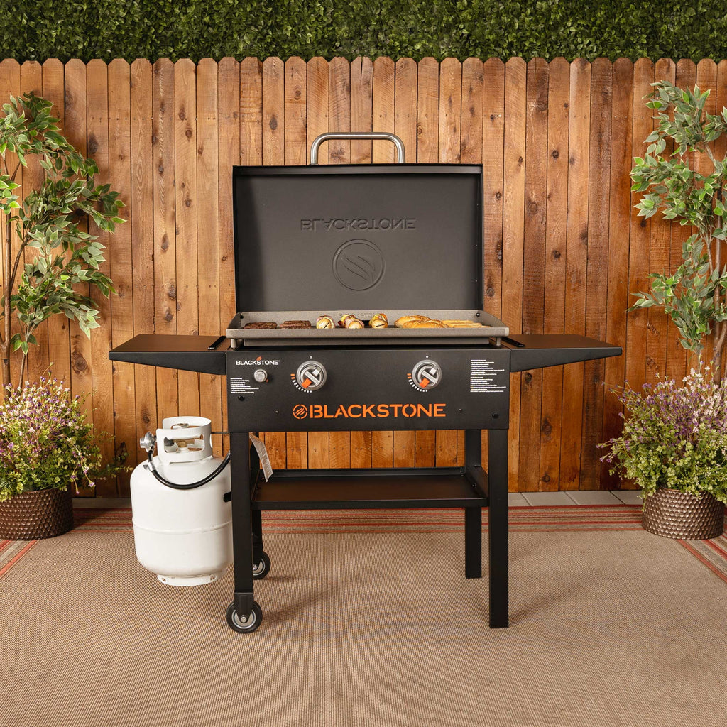 Black 2-Burner 28" Propane Griddle with Hood O91631