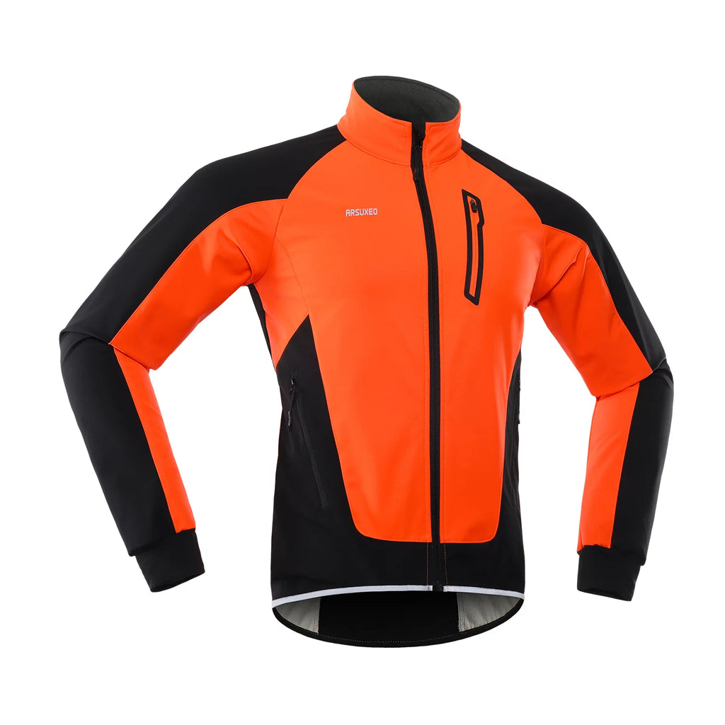 Men Cycling Jacket Waterproof Windproof Thermal Fleece Bike Jersey W65295