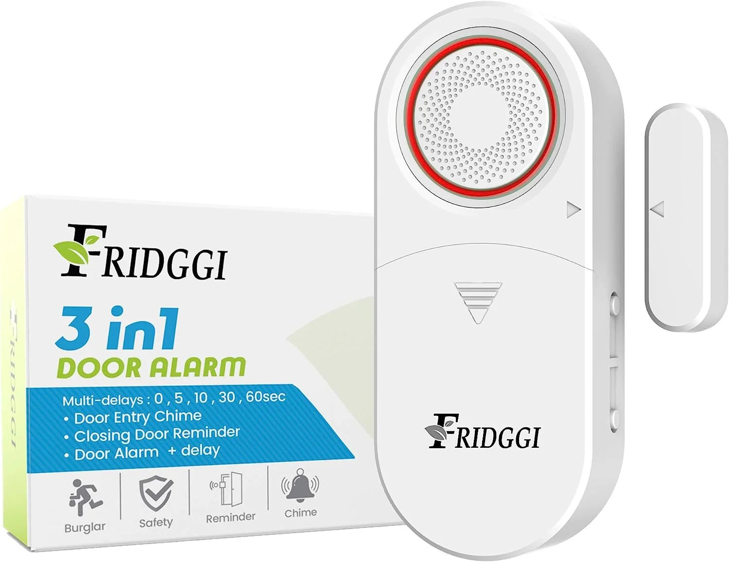 3in1 Alarm Door Ajar Chime with Delay White E102799