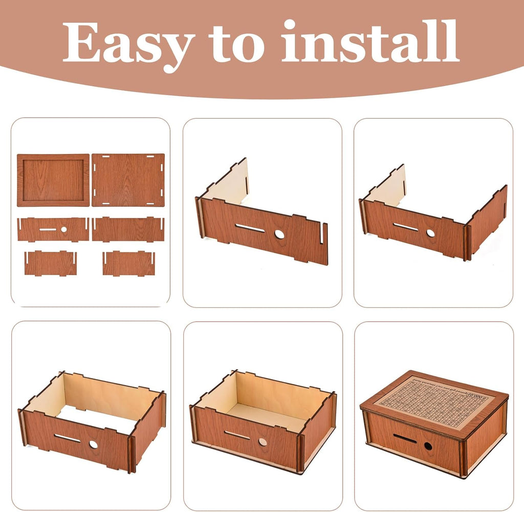Wooden Money Saving Box with Counter H190