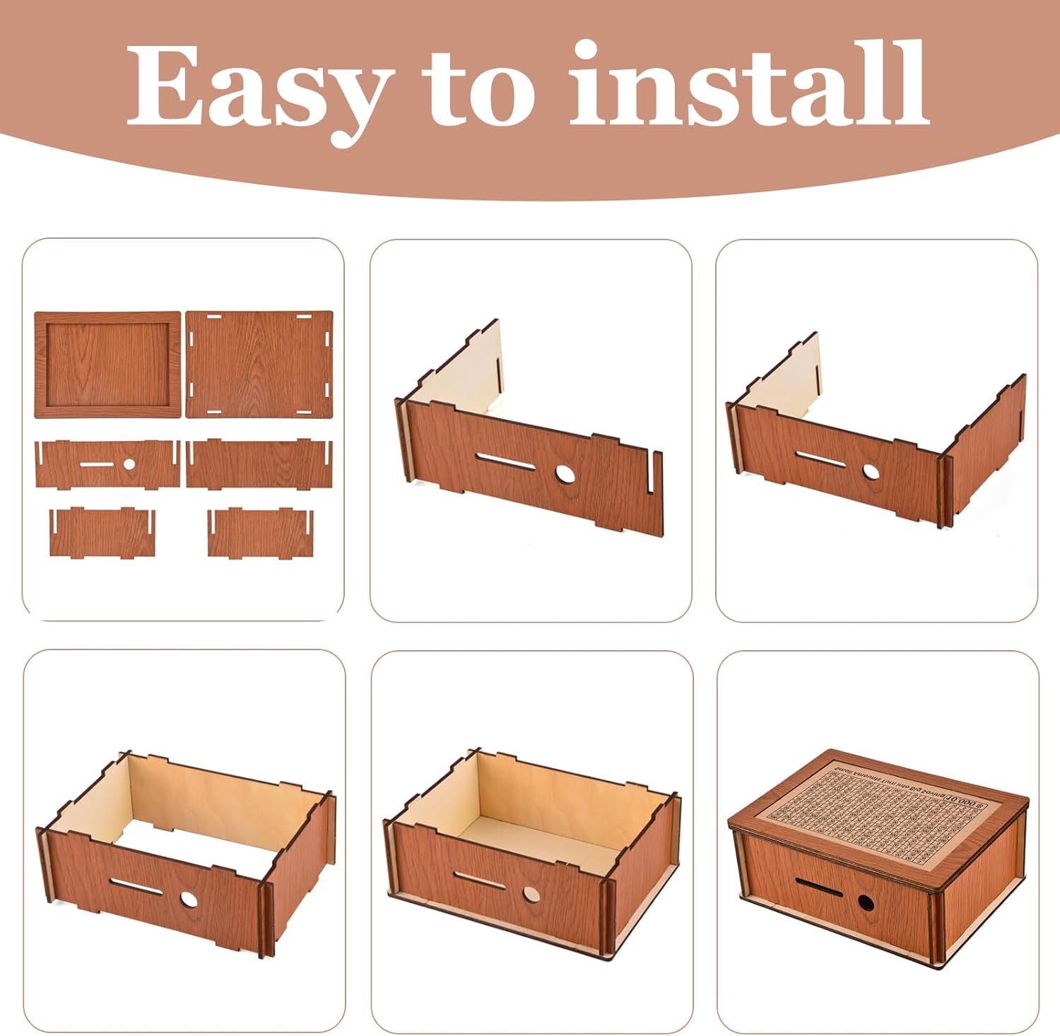 Wooden Money Saving Box with Counter H190