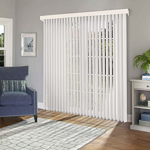 Blackout Vertical Blinds Oxford White Vinyl 78"W X 84"H Y462