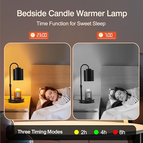 White Gold Height Adjustable Electric Candle Warmer with Timer and Dimmer W291