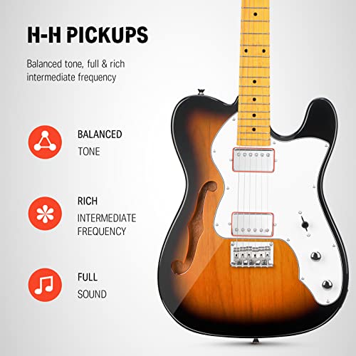 39 Inch Full Size Hollow Electric Guitar with H-H Pickups N264