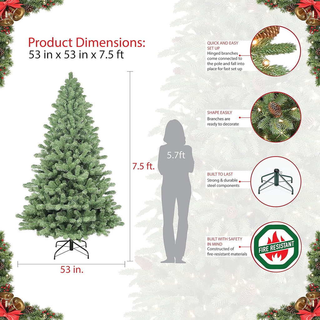 7.5' Pre Lit Artificial Christmas Tree with Clear Incandescent Lights I96381