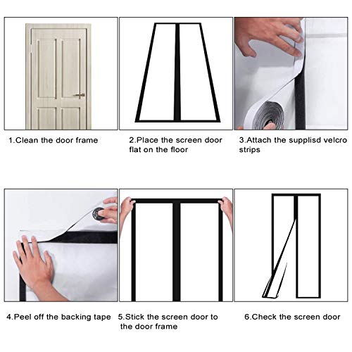 Transparent Insulated Door Curtain, Magnetic Thermal Door Cover, Self-Closing Magnetic Screen Door, Fits Doors up to 38" x 82" M3627