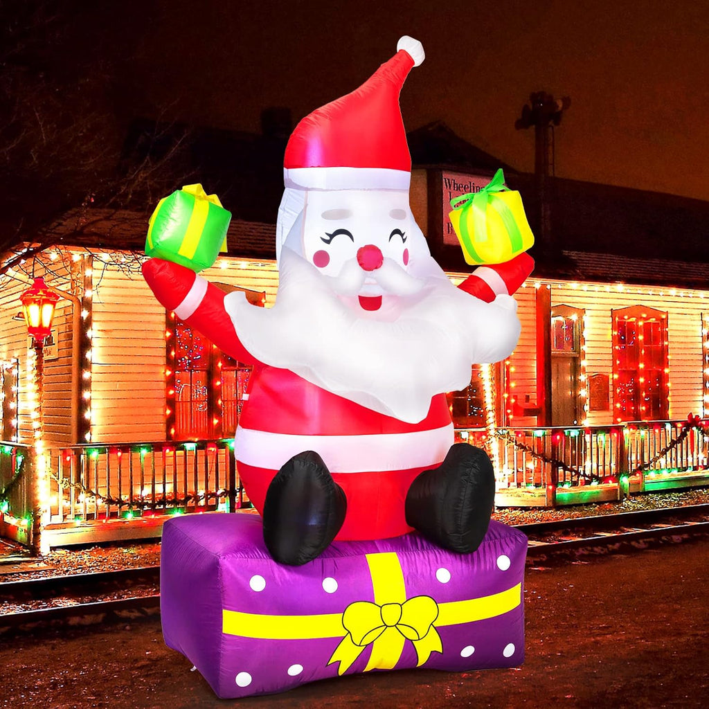 6 Ft Inflatable Santa Claus with Gift Boxes S420