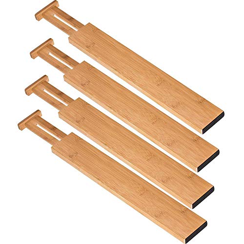 Bamboo Drawer Dividers Set of 4 Adjustable 13"-17" G668