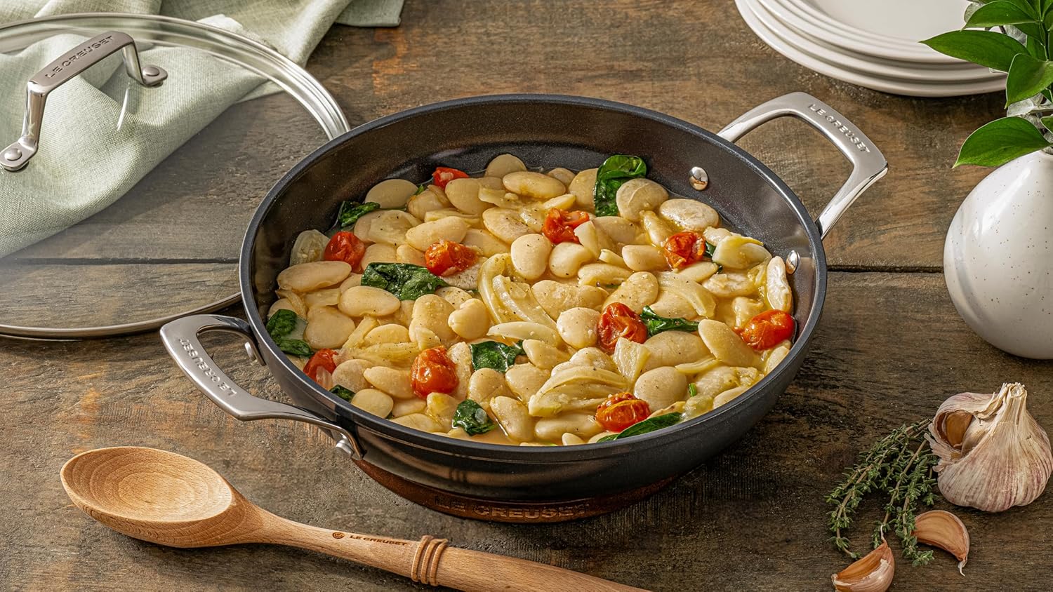 3.5 qt Non-stick Ceramic Shallow Braiser with Glass Lid T1643