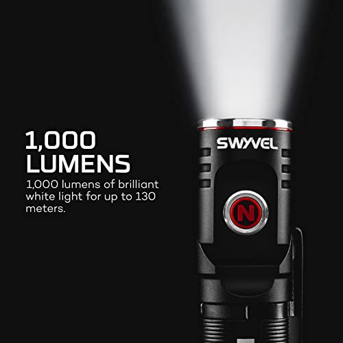 Compact LED Flashlight with Swivel Head, Magnetic Base, Rugged Aluminum Construction H29113