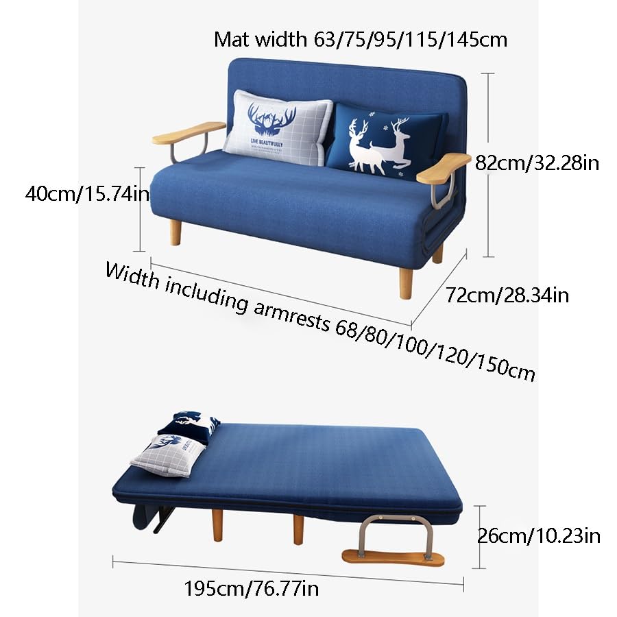 3-in-1 Convertible Sofa Bed Sleeper Chair with Pillow O53045