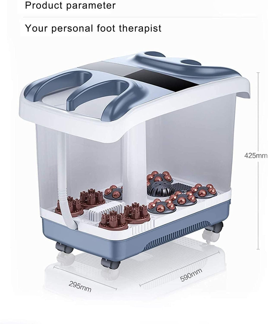 Foot Spa Bath Massager with Heat, Bubble Jets and 6 Electric Long Massage Rollers B974330
