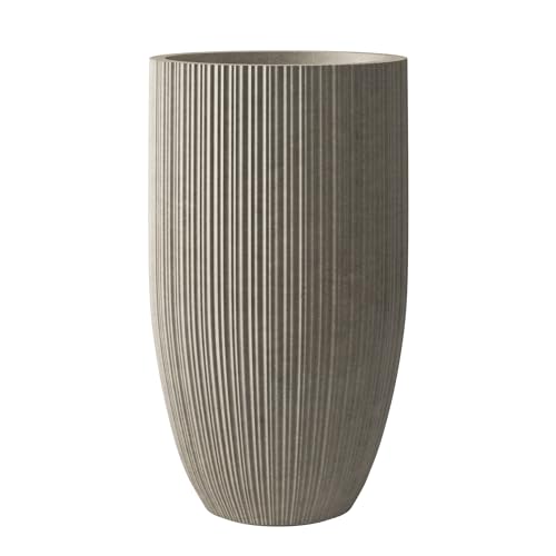 24 Inch Tall Concrete Planter with Drainage Hole L3890