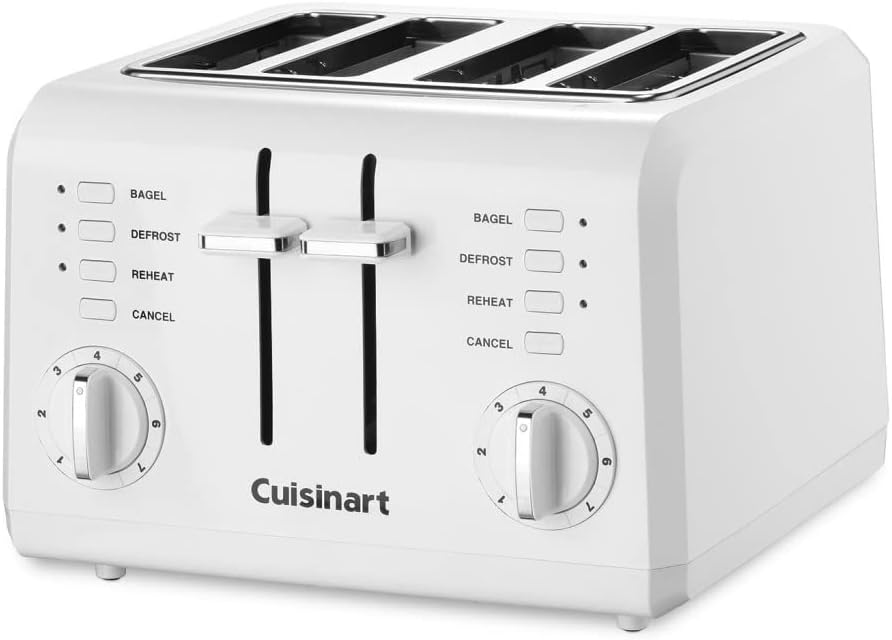 White 4-Slice Compact Plastic Toaster H544370