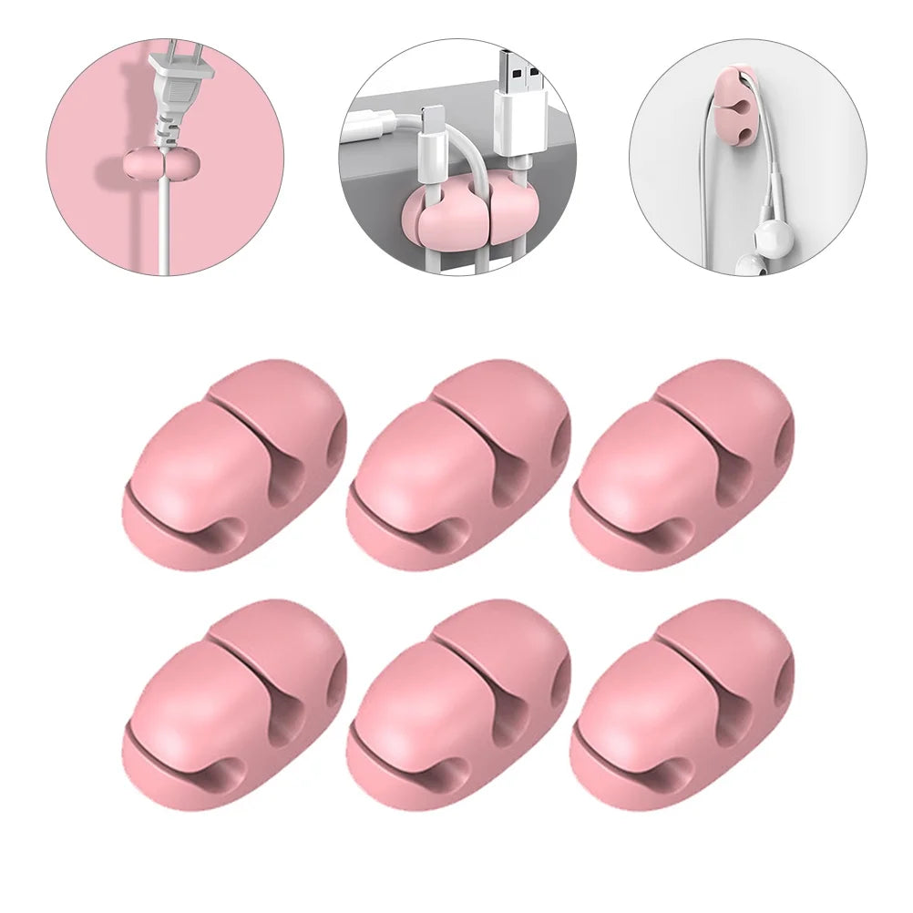 6 Pcs Self Adhesive Cord Clips W110566
