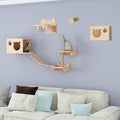 Cat Wall Shelves, Cat Wall Furniture, Cat Bridge Wall Mount Cat Perch, Hammock Cat Tree Cat Climber Set, DIY Combination W4778