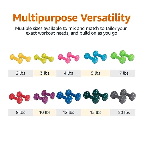 Set of 2 Vinyl Coated Hexagon Dumbbell Hand Weight E560107