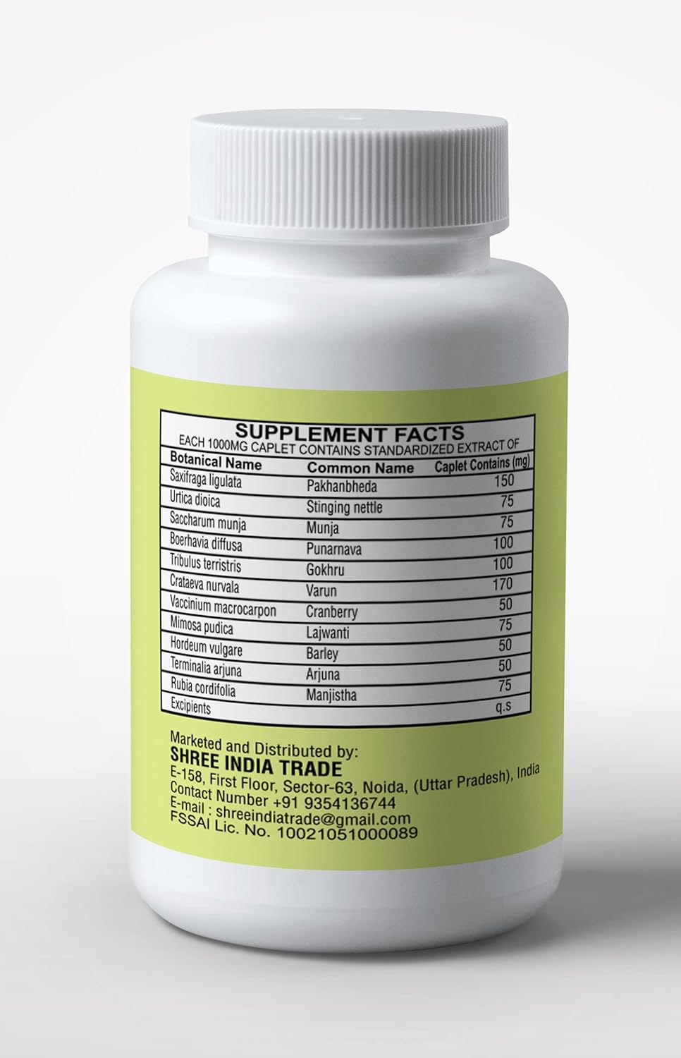 Kidney Support Herbal Supplement Vegan Gluten-Free Caplet 1000 MG T951