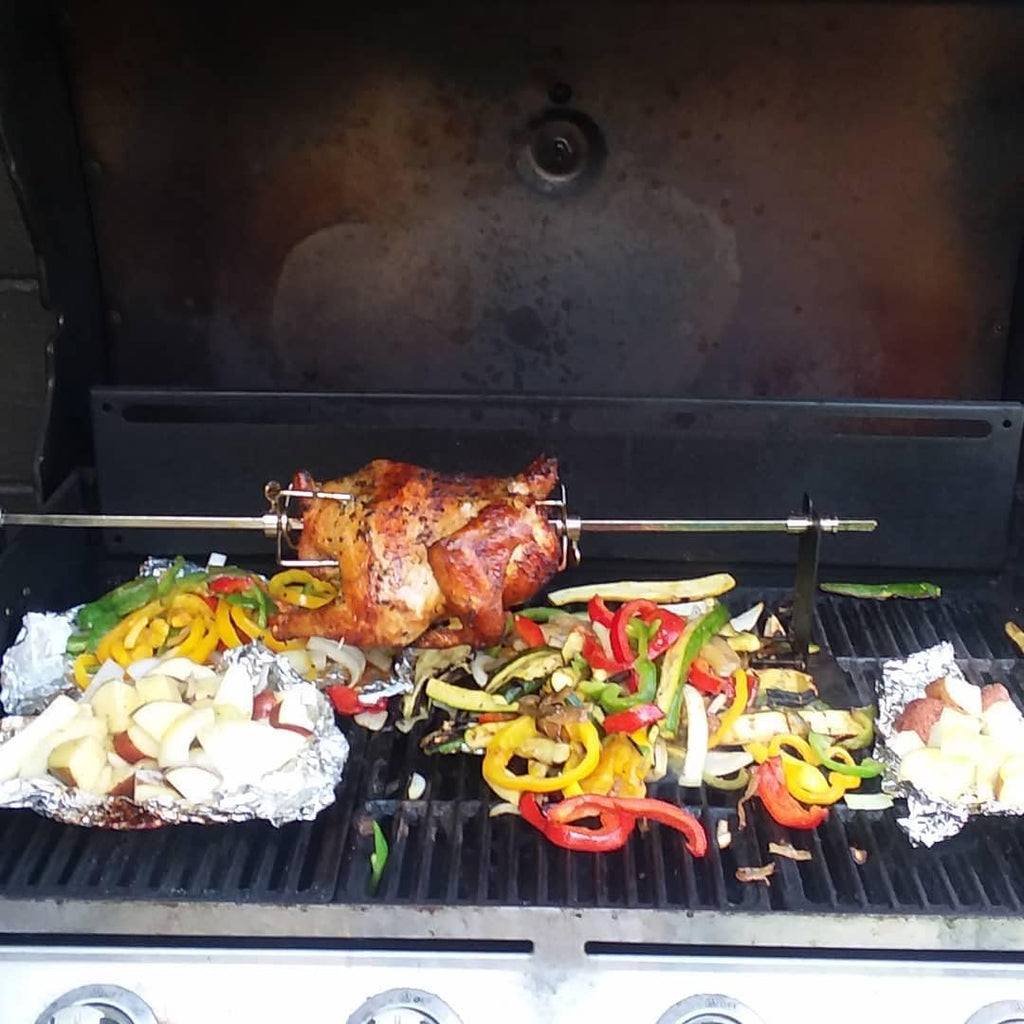 Universal Rotisserie Grill Kit with Motor and Spit Rod O5762