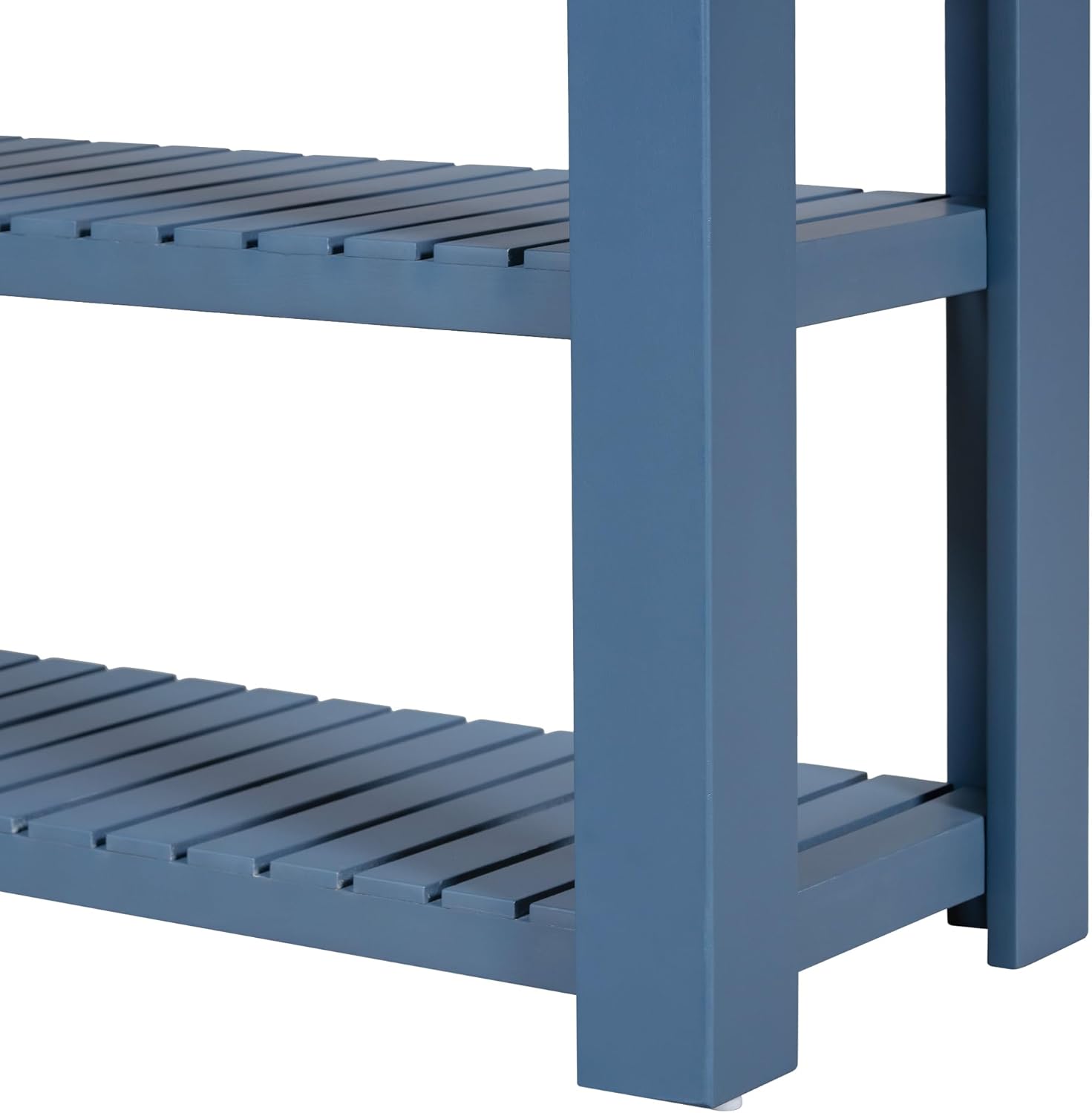 Navy Blue Acacia Wood Console Table with 4 Drawers and 2 Shelves E9300