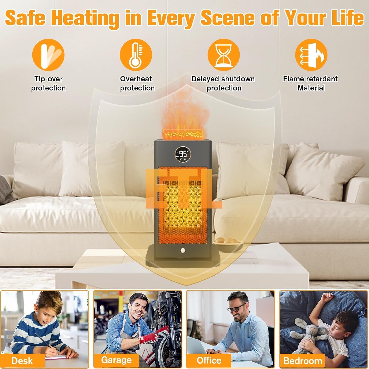 PTC Portable Electric Ceramic Space Heater with Oscillating A421
