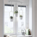 White & Brass Hanging Planter B5341