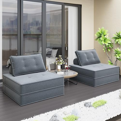 Beige Folding Sofa Bed with Pillow Y2272