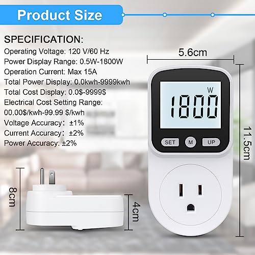 Watt Meter Power Meter Plug Electricity Usage Monitor E3575