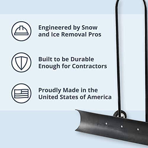 36-Inch Heavy Duty Bi-Directional Wheeled Snow Pusher E814589
