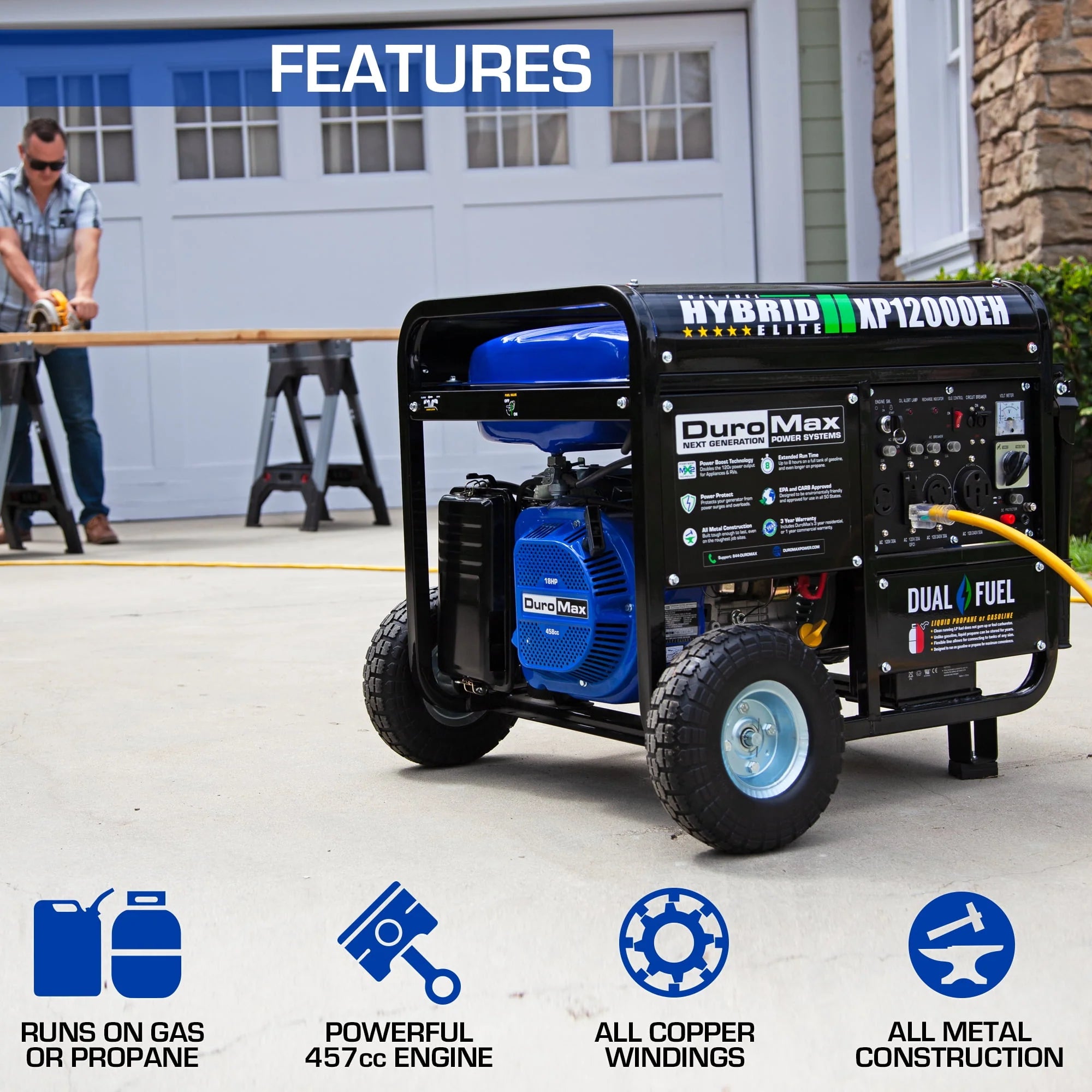 12,000 Watt Portable Dual Fuel Generator Z683391