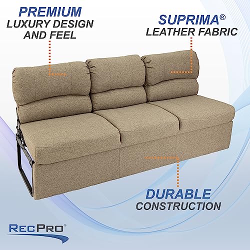 62" RV Jackknife Sleeper Sofa with Drop-Down Console Cloth Fabric E8229
